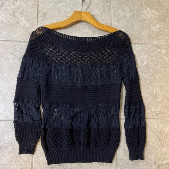 Bebe Black Lace Knit Sweater - Picture 5 of 5